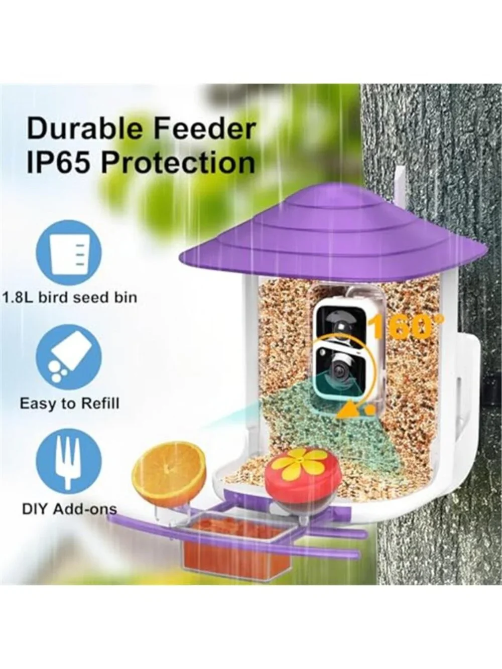 New TUC Bird Feeder with Camera 2K HD Live with 32GB Card Auto Detect